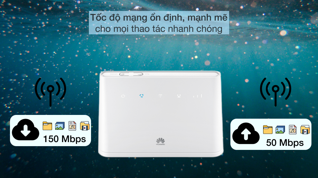 Tốc độ mạng mạnh mẽ - Bộ Phát Wifi Di Động 4G LTE 150Mbps Huawei B311-221 Trắng Tốc độ mạng mạnh mẽ - Bộ Phát Wifi Di Động 4G LTE 150Mbps Huawei B311-221 Trắng