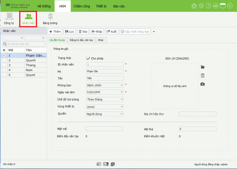 Hướng dẫn sử dụng ZKTime.Net 3.0 - phần mềm máy chấm công ZKteco